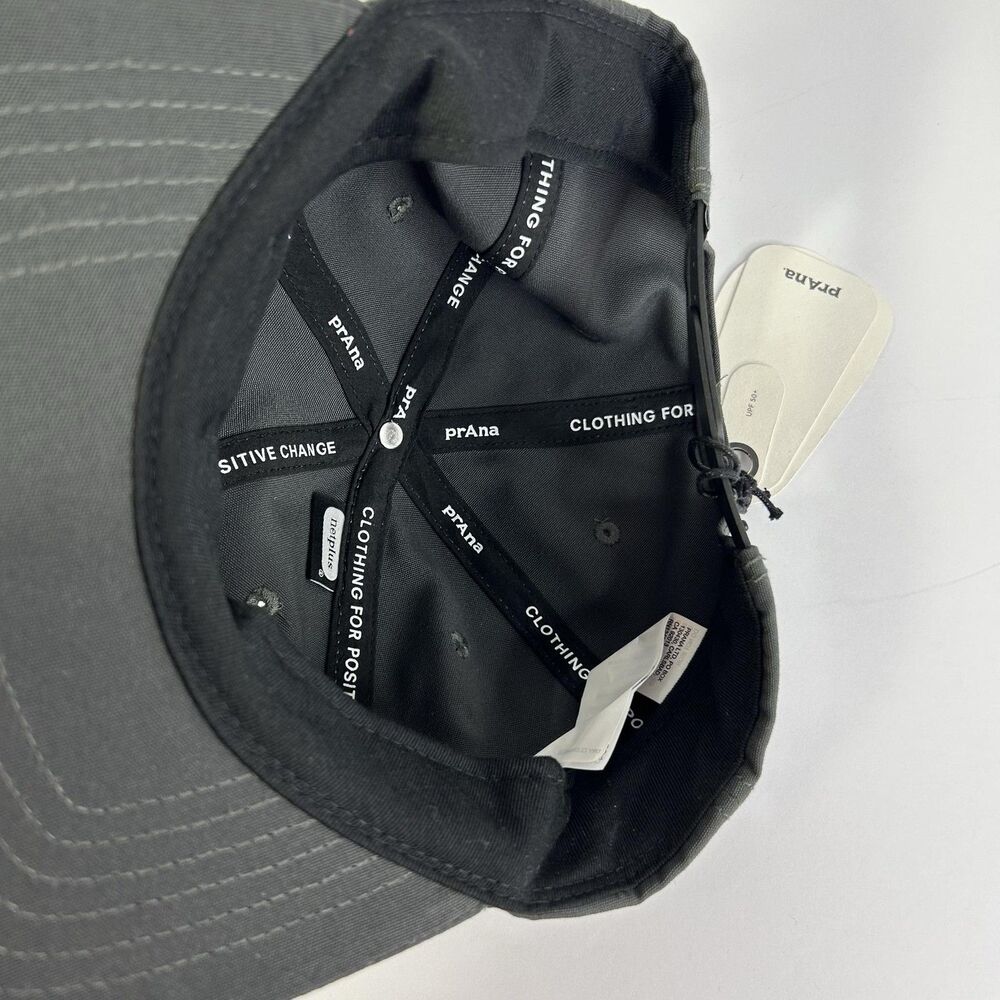 PrAna Gazin Patch Hat Cap Snapback Gray Mens One Size BFTE Logo Baseball - Picture 5 of 6